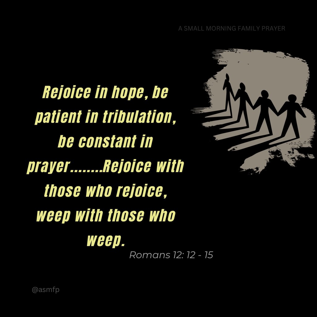 BE PATIENT & SUSTAIN YOUR HOPE IN THE LORD
